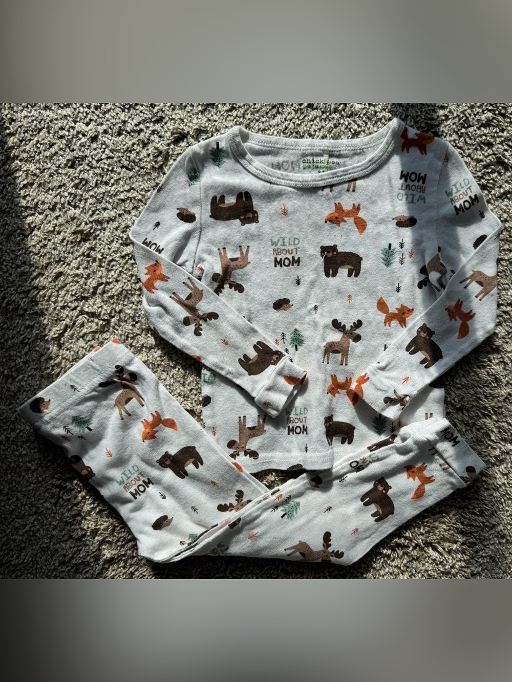 Chick Pea Pajamas Wild About Mom Woodland 2T Pajama Set